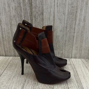 Y2K L.A.M.B. Dark Brown Leather Heels